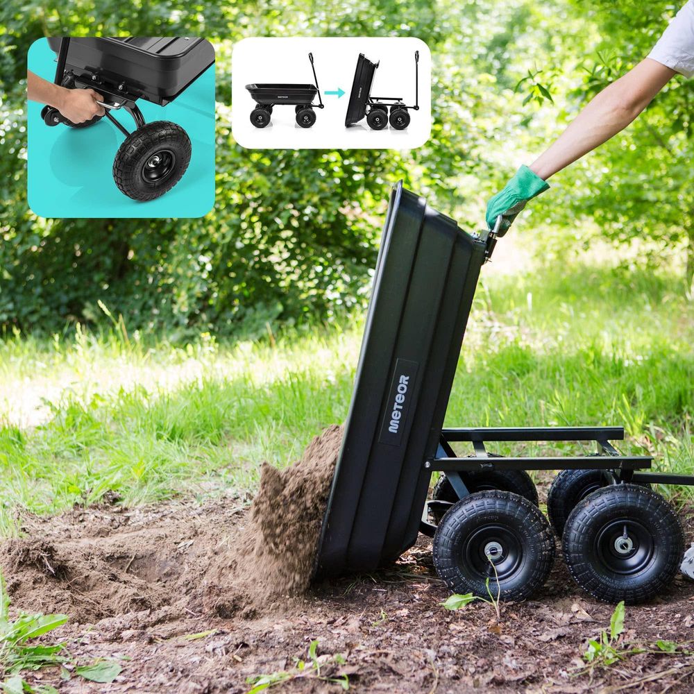 Der Kippwagen Meteor 3-in-1 schwarz - Seitenansicht