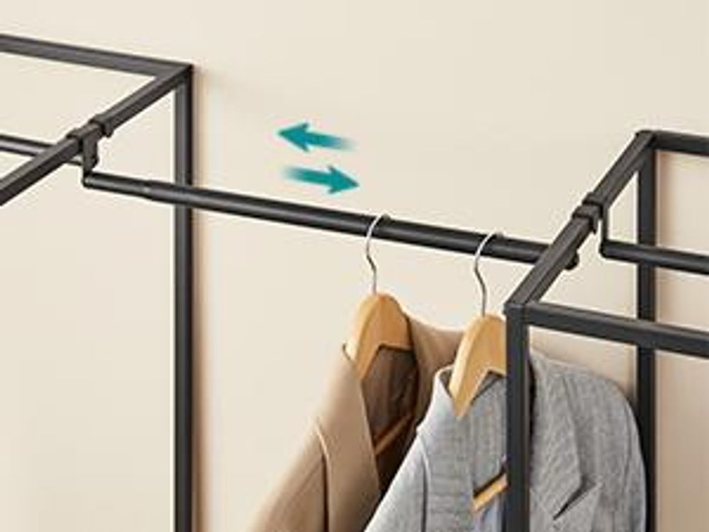 SONGMICS Kleiderständer, mit 1 ausziehbare Stange, 2 Schubladen, 4 Ablagen, hochbelastbar, platzsparend, Vintagebraun