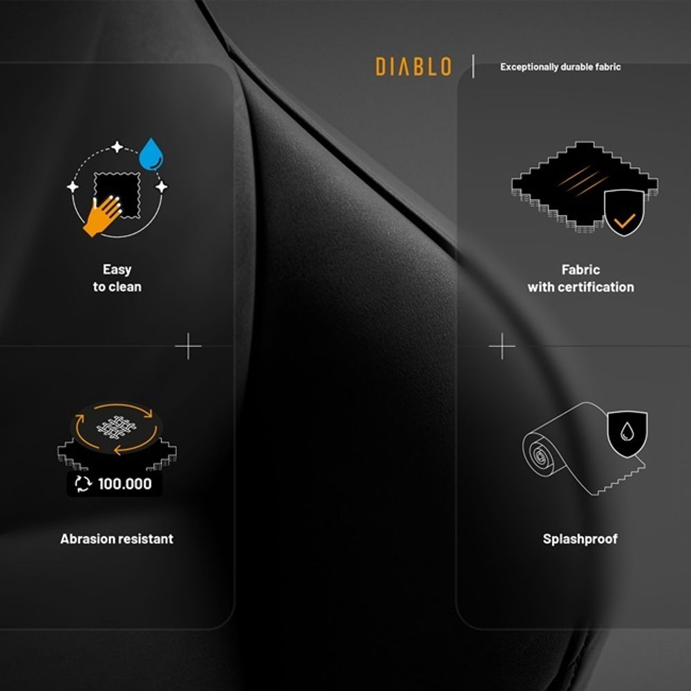 Diablo X.One Prime Gaming Stuhl Bürostuhl Schreibtischstuhl mit Kühlfunktion, Größe Normal, Farbe Schwarz