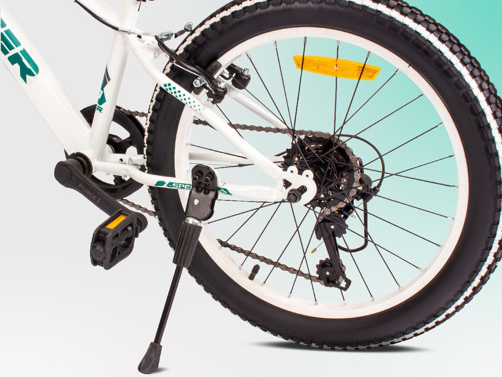 Kinderfahrrad Jungenfahrrad 20 Zoll Fahrrad mit 6 gang Kettenschaltungen Shimano RevoShift Tiger Bike weiß