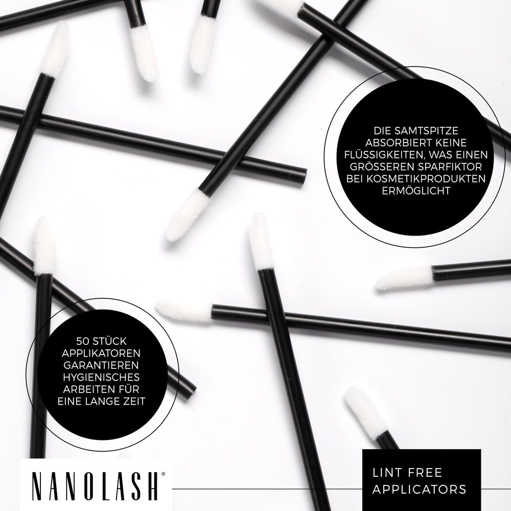 Velours-Applikatoren Wimpern Augenbrauen Nanolash 50 Stk - Einweg fusselfrei