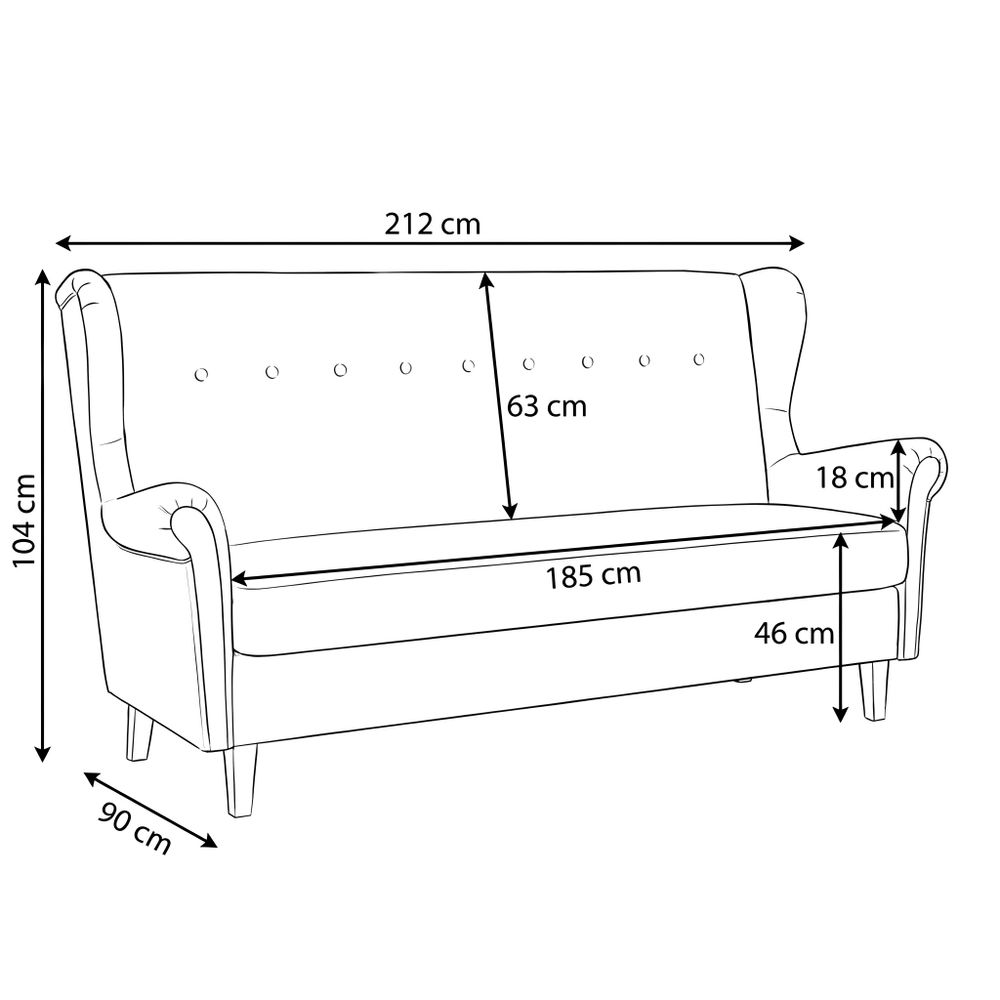 Schlafsofa ARI Design – Skandinavisches Muster, Webstoff in Blau, Family Meble