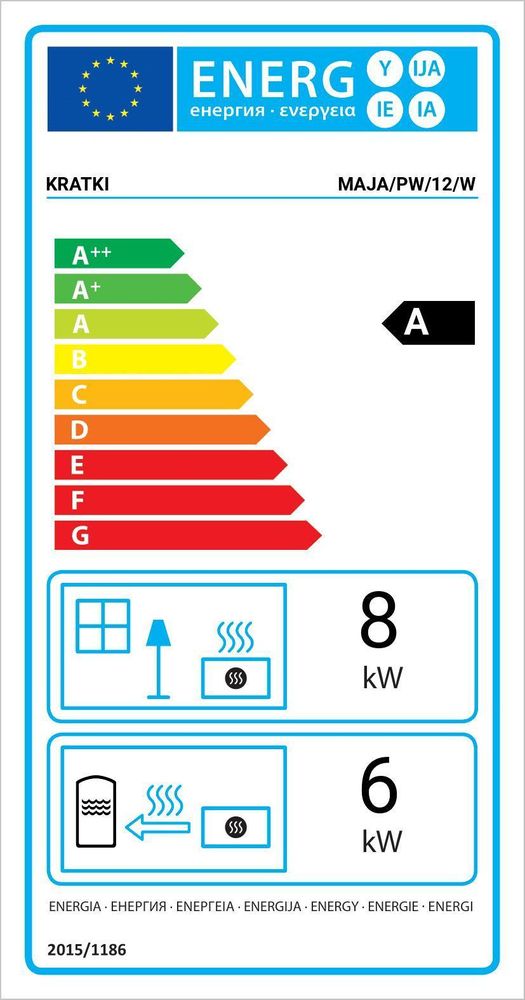 Kamineinsatz mit Wassermantel KRATKI MAJA Leistung 8 kW Ø 180 Set