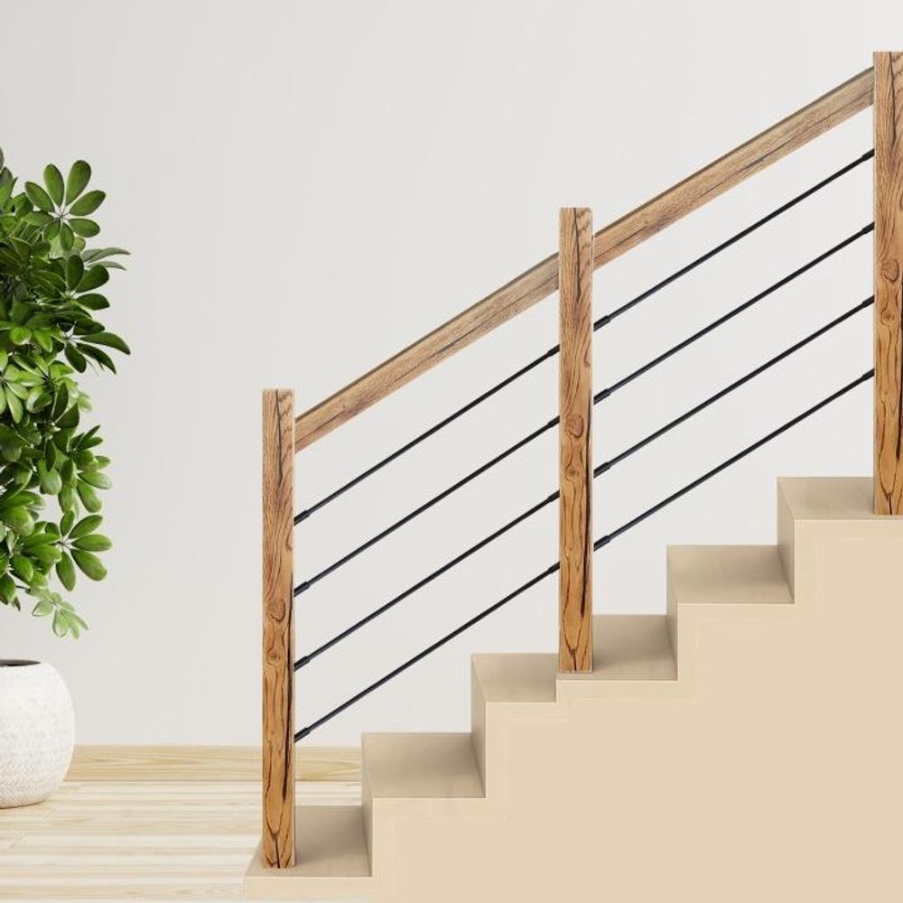 Treppengeländer, Kompletter Montagesatz, Eichenholz, Balustrade