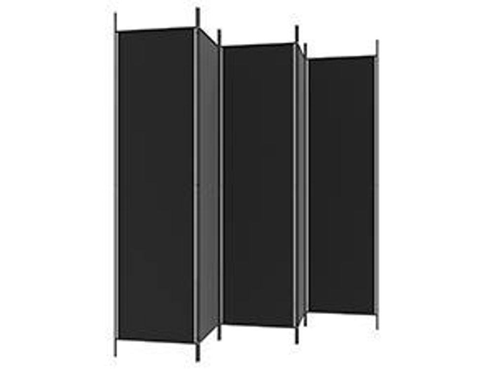 vidaXL 5-tlg. Paravent Schwarz 250x200 cm Stoff