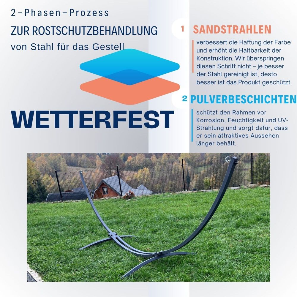 Potenza Outdoor Hängematte Medelin Double mit Gestell für 2 Personen
