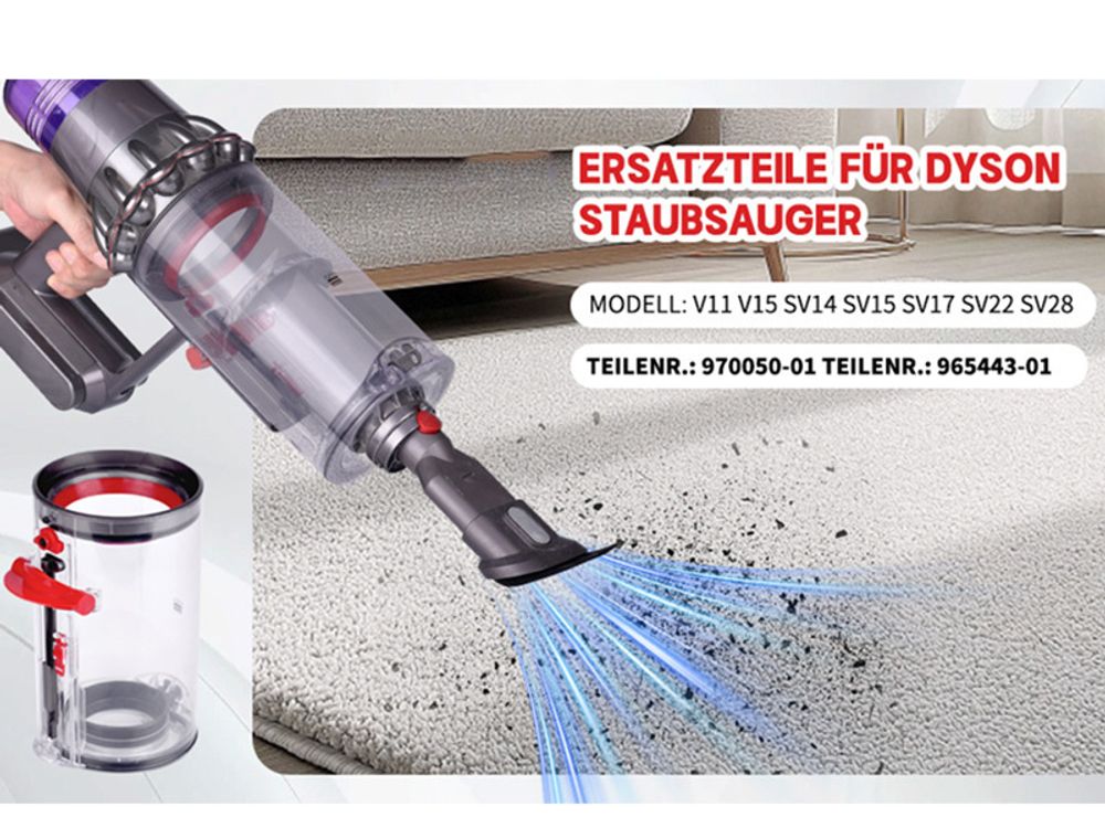Staubbehälter Behälter Auffangbehälter für Dyson Staubsauger V11 V15 SV14 SV15 SV17 SV22 SV28