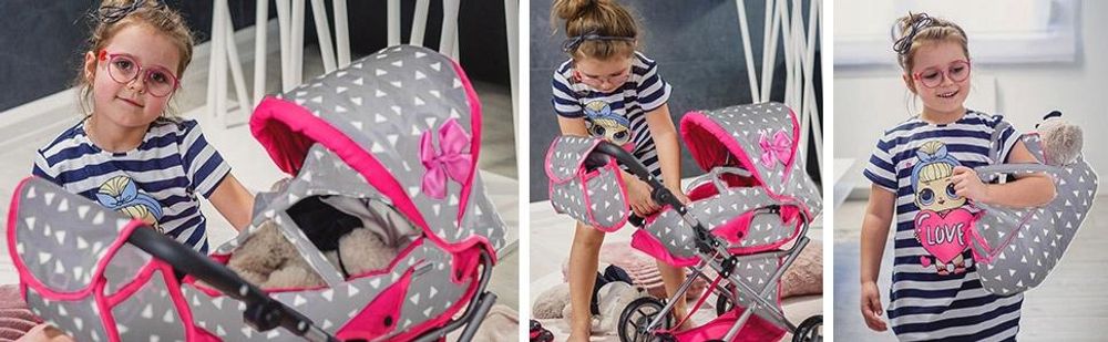 Höhenverstellbarer Griff Kinderplay Puppenwagen