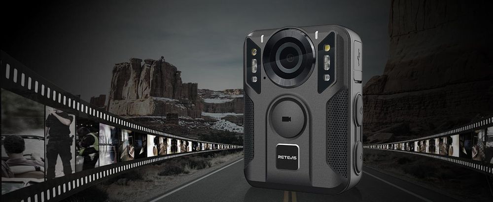 Retevis RT79 Körper Kamera, 128G Body Camera mit GPS, 2K/4K, Typ-C, Auto Saugnapf, Tragbarer Bodycam Körperkamera, Polizeirekorder, Fahrtenschreiber