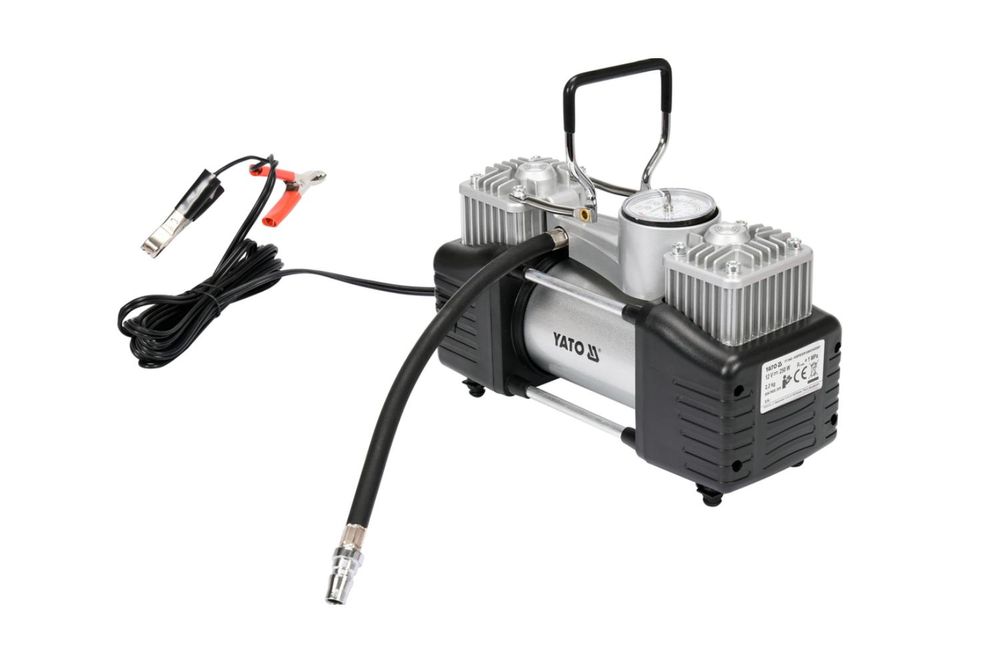 Yato YT-73462, Auto, 10 bar, 60 l/min, Schwarz, Stahl, 3 m, Akku