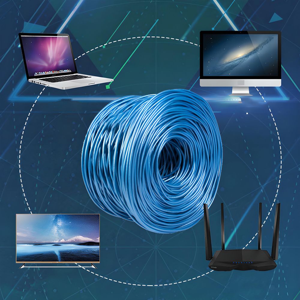 300m Netzwerkkabel CAT 5E Kabel LAN Ethernet RJ45 Patchkabel Stecker Rohkabel DSL Netzwerk Gigabit Gbit S/FTP Ethernetkabel Switch Modem Repeater Reto