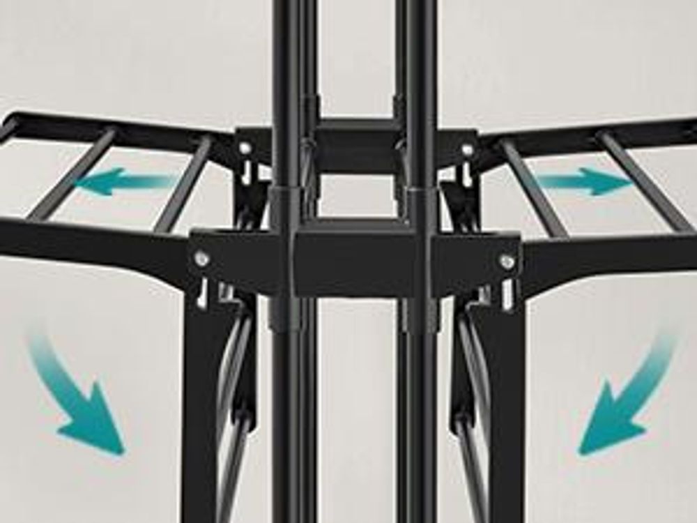 SONGMICS Wäscheständer, Standtrockner 4 Ebenen, Flügelwäscheständer, klappbare Flügel, mit Rollen, 63,5 x 125,5 x 173 cm, groß, einfacher Aufbau