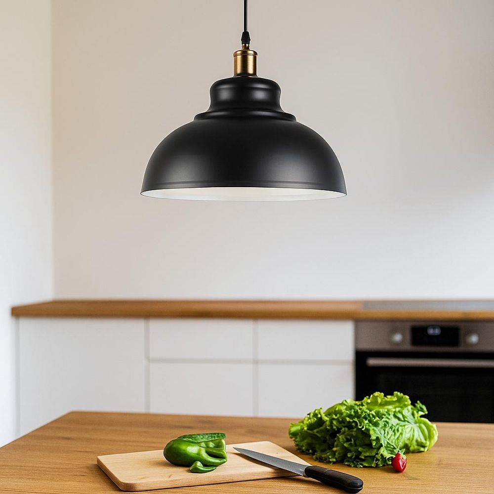 MasterLED Pendelleuchte Flara Ø40cm Kupfer Schwarz – E27 Retro Design Hängelampe für Küche & Esstisch