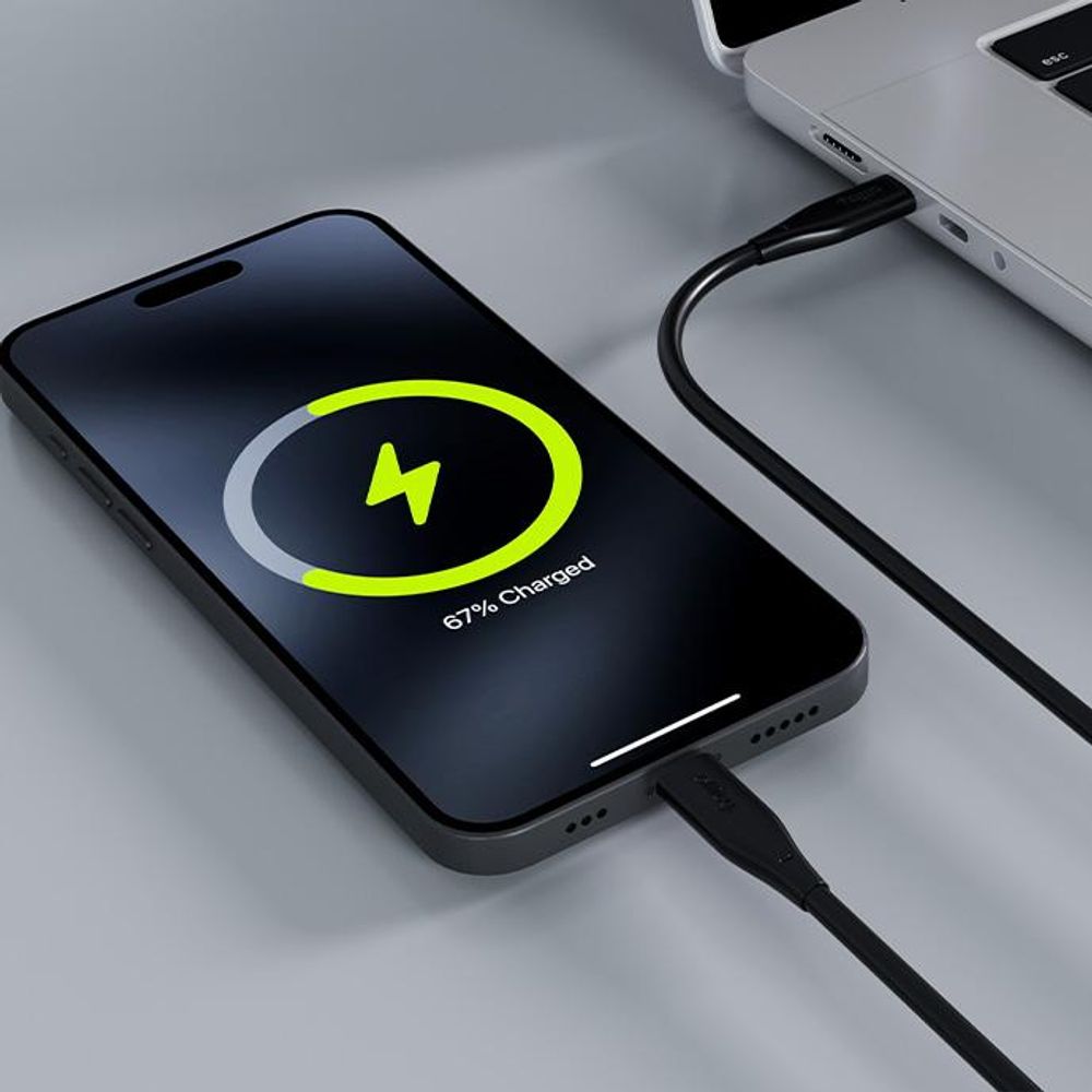 Allity USB Typ-C USB-C - USB-C 2m 60W langes Kabel zum Laden von Laptops schwarz