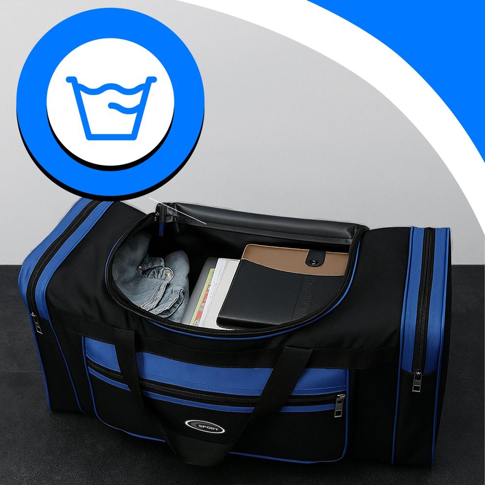 Sporttasche Sport Tasche Fitness 60 cm Reisetasche Fitnesstasche Gym Umhängetasche Arbeitstasche Damen Herren Jungen Mädchen Schwarz Retoo