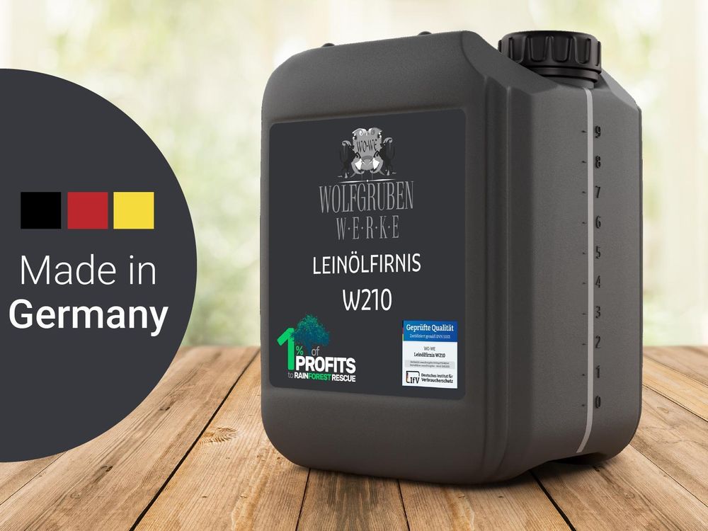 Leinölfirnis Holzöl farblos Leinöl natürlicher Holzschutz Holzpflegeöl W210