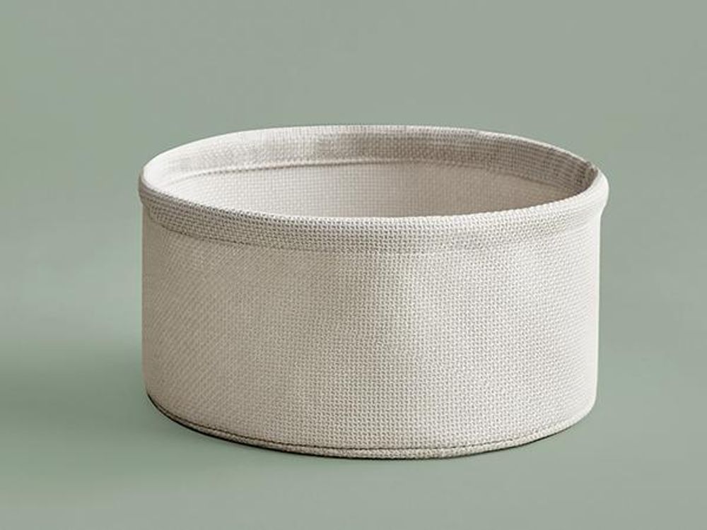 VASAGLE Beistelltisch, rund, mit Korb, Ø45 cm, Waldgrün-Cremeweiß