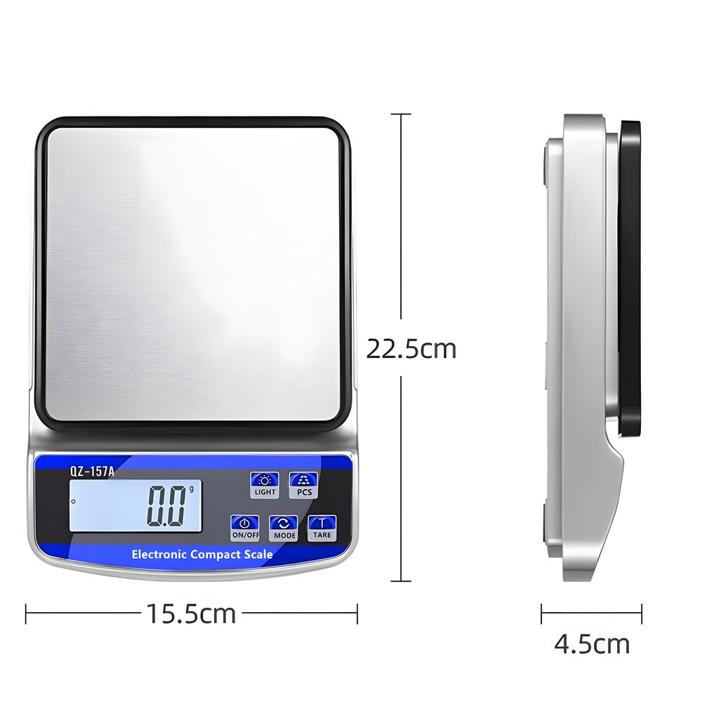 Küchenwaage für den Profi Einsatz bis 15kg 1g Genauigkeit mit Edelstahl Wägefläche LCD Display Retoo