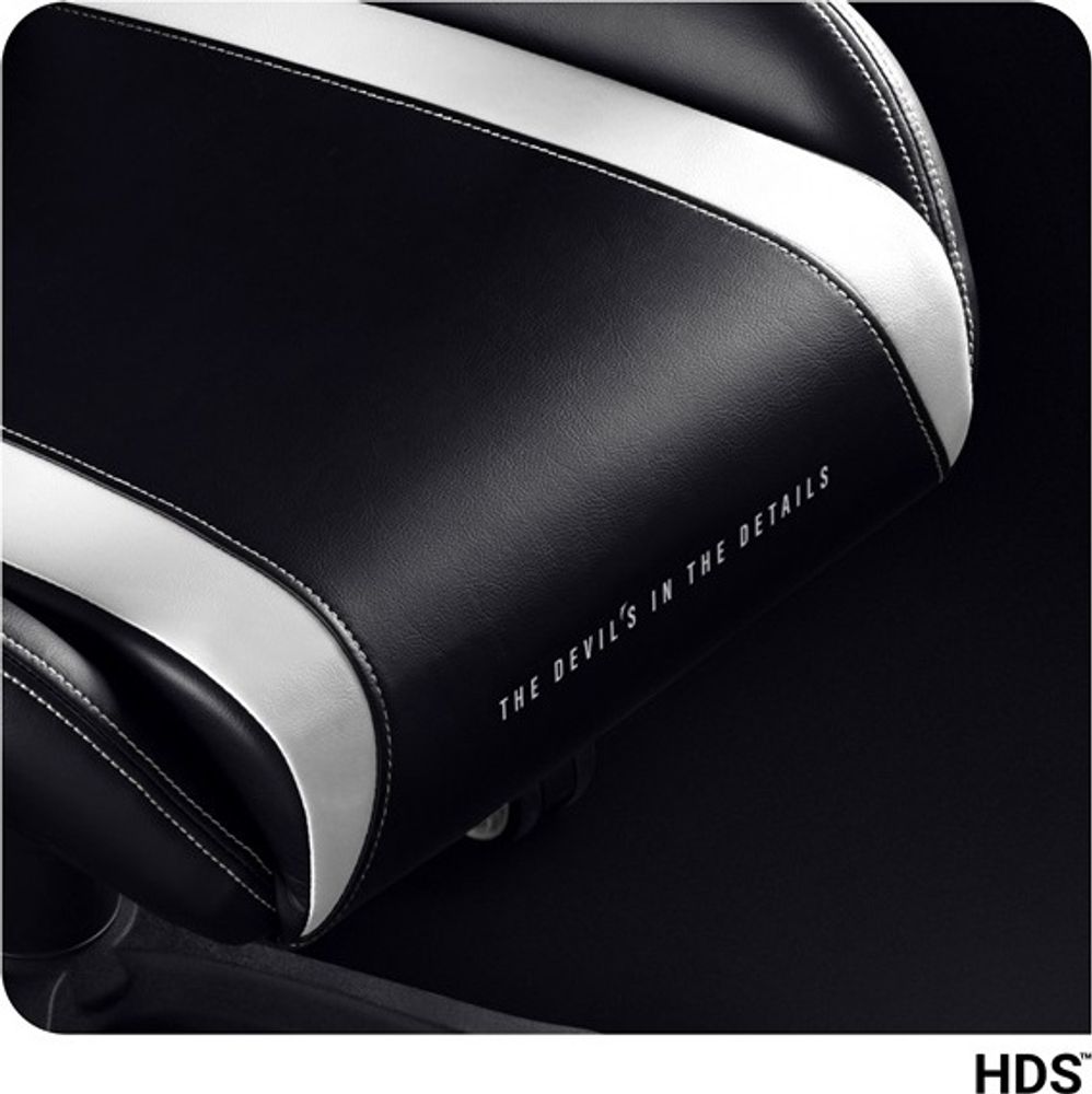 Diablo X-Horn Gaming Stuhl Bürostuhl Schreibtischstuhl 3D Armlehnen Ergonomisches Design Nacken/- Lendenkissen Kunstleder Wippfunktion, Farbe: Schwarz-Weiß, Größe King