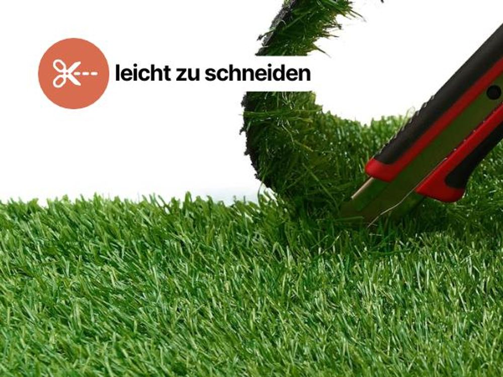 Rasenteppich Natural Deluxe Kunstrasen Grün Garten Balkone Terrassen Wintergärten Höhe:40 mm 300 x 400