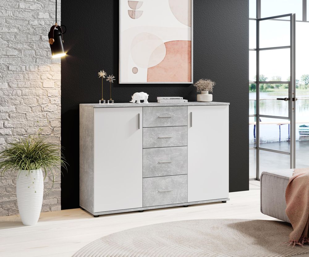 Freida V Kommode – Moderne Sideboard-Kommode mit Stauraum und Ablagefläche