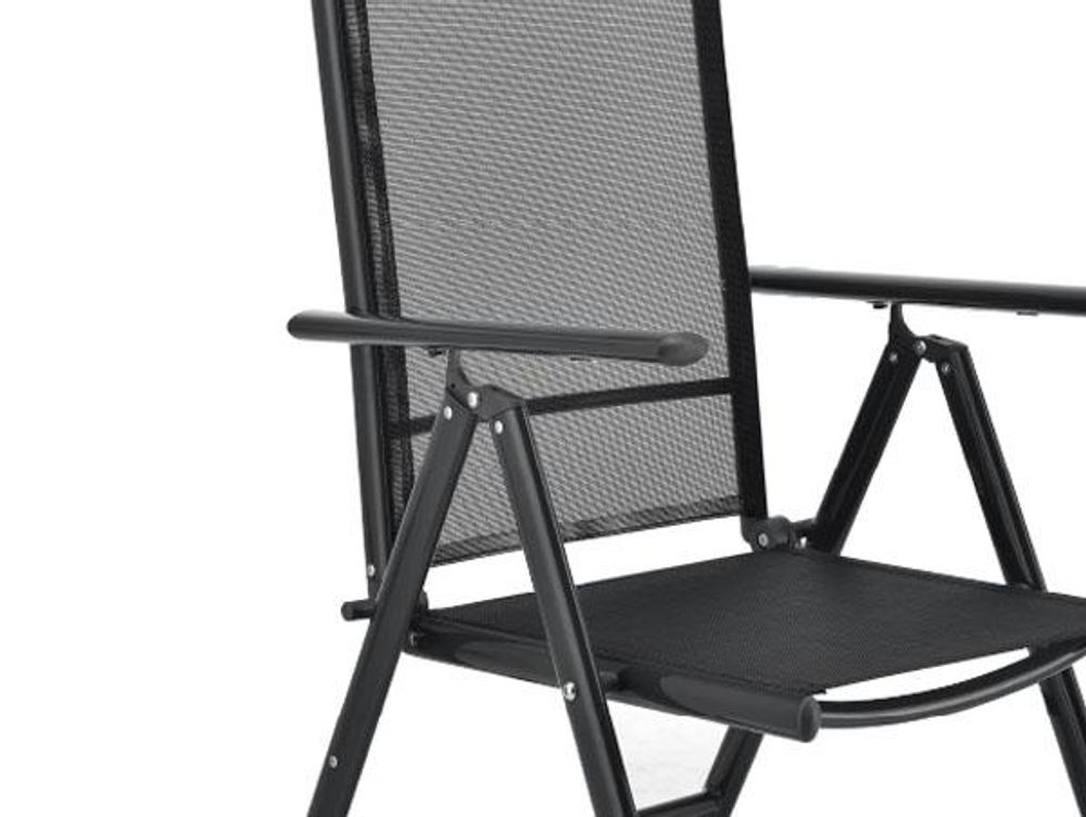 Juskys Aluminium Gartengarnitur Milano Gartenmöbel Set mit Tisch und 6 Stühlen Dunkel-Grau mit schwarzer Kunstfaser Alu Sitzgruppe Balkonmöbel