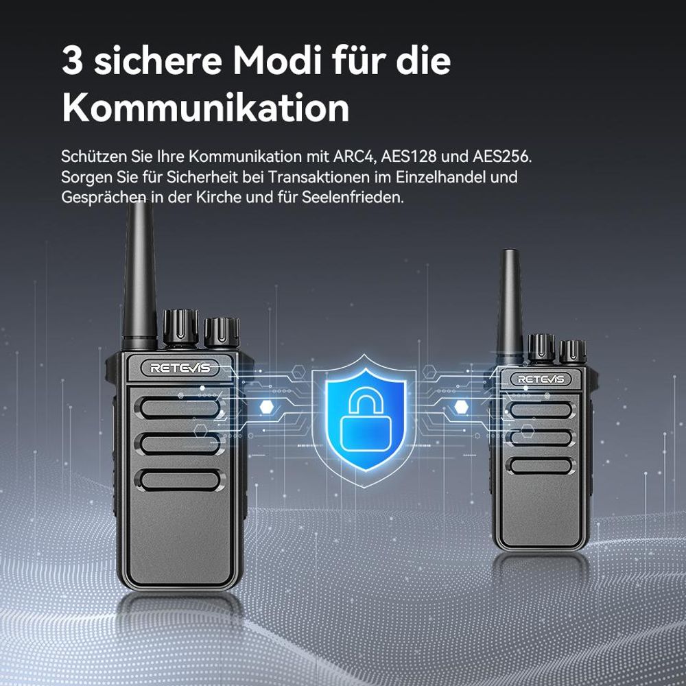 Retevis MateTalk P64 Digitale-Funkgerät, Professionelles PMR Funkgerät, Digital & Analog, Gruppenruf, VOX, Sicherheit(5er-Pack)