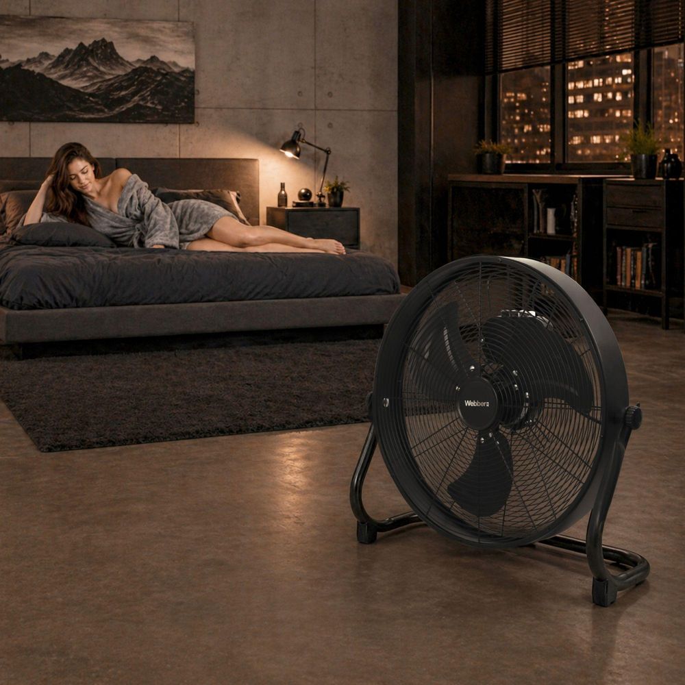 STOJACÍ, VEĽKÝ ventilátor, ventilátor 40 cm, WEBBER, TICHÝ