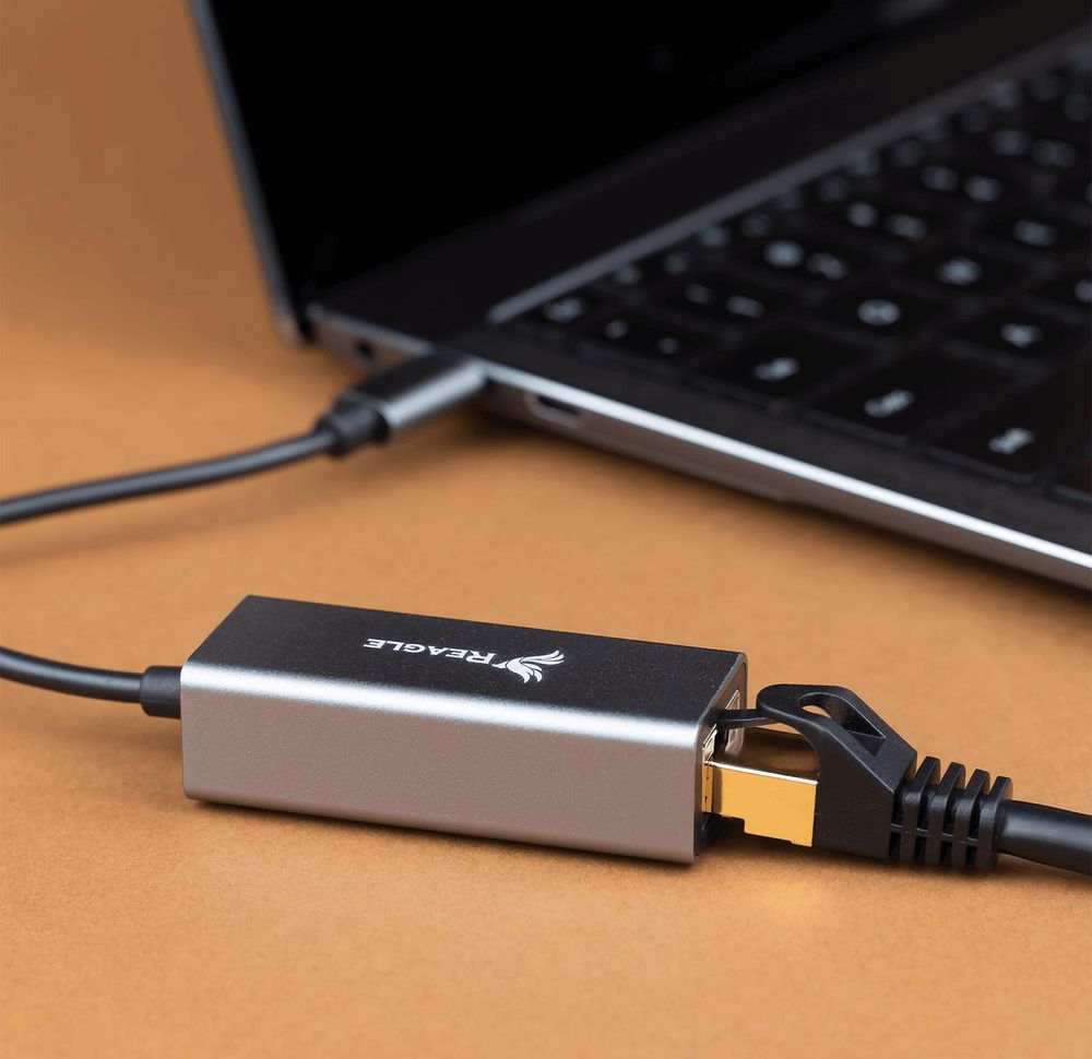 Reagle USB C auf Ethernet Adapter Gigabit LAN Netzwerkadapter 1000Mb Aluminium