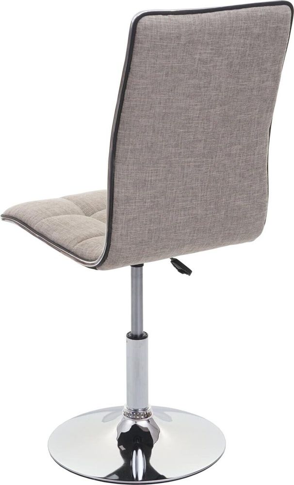2er-Set Esszimmerstuhl HWC-C41, Stuhl Küchenstuhl, höhenverstellbar drehbar, Stoff/Textil   creme-grau