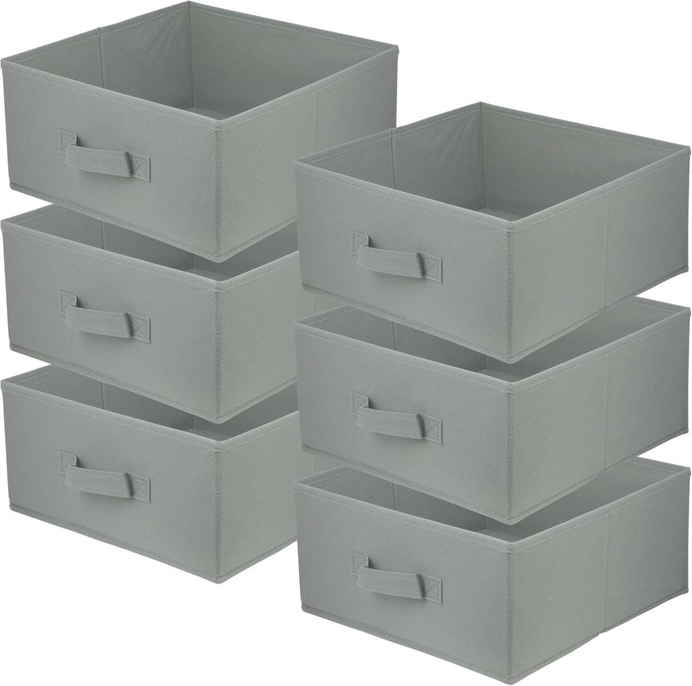 Lavita Storage Box | faltbare Aufbewahrung Boxen 31 x 31 x 15 cm | Schubladen-Organizer Box| Ordnungssysteme für Kleidung | Kleideraufbewahrung & Organisation | hellgrau | 6 stück