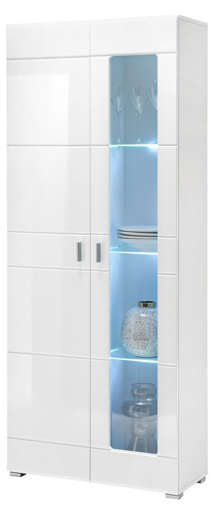Ella I – Vitrine mit Glasbodenbeleuchtung und Hochglanz-Front