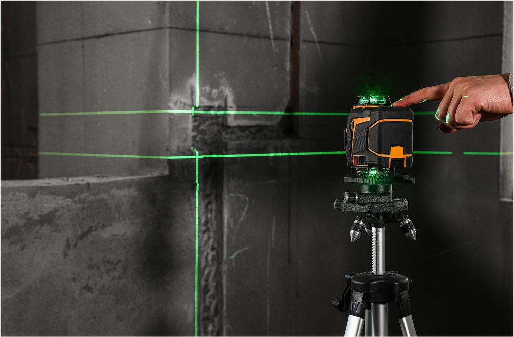 Poziomica laserowa płaszczyznowa 360 4D DEKO laser krzyżowy zielony