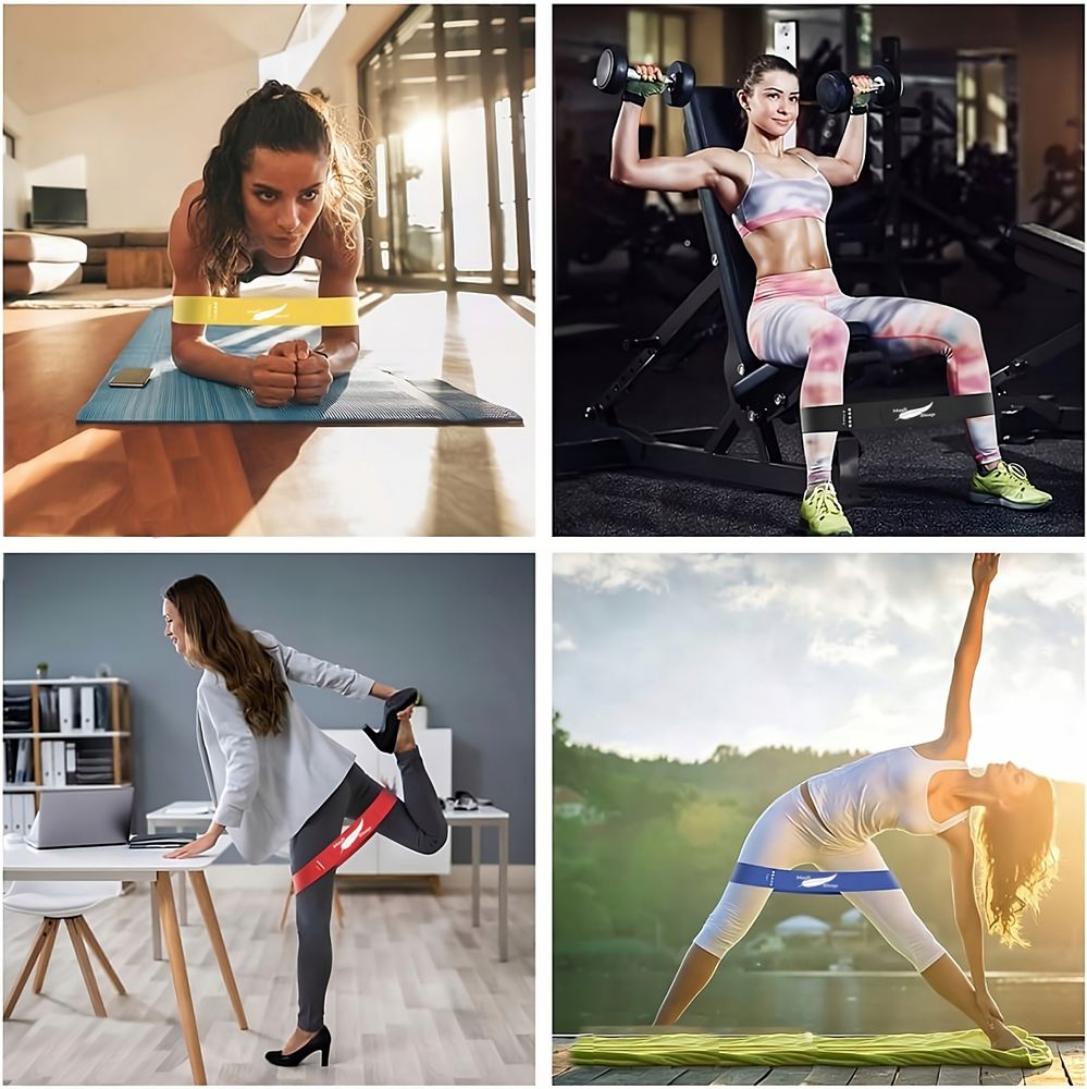 Fitnessbänder 5er Set Multi-Widerstandsgummis 3kg bis 20kg | Widerstandsbänder, Gymnastikband, Gummiband, Theraband | Terrabänder Aufbewahrungstasche