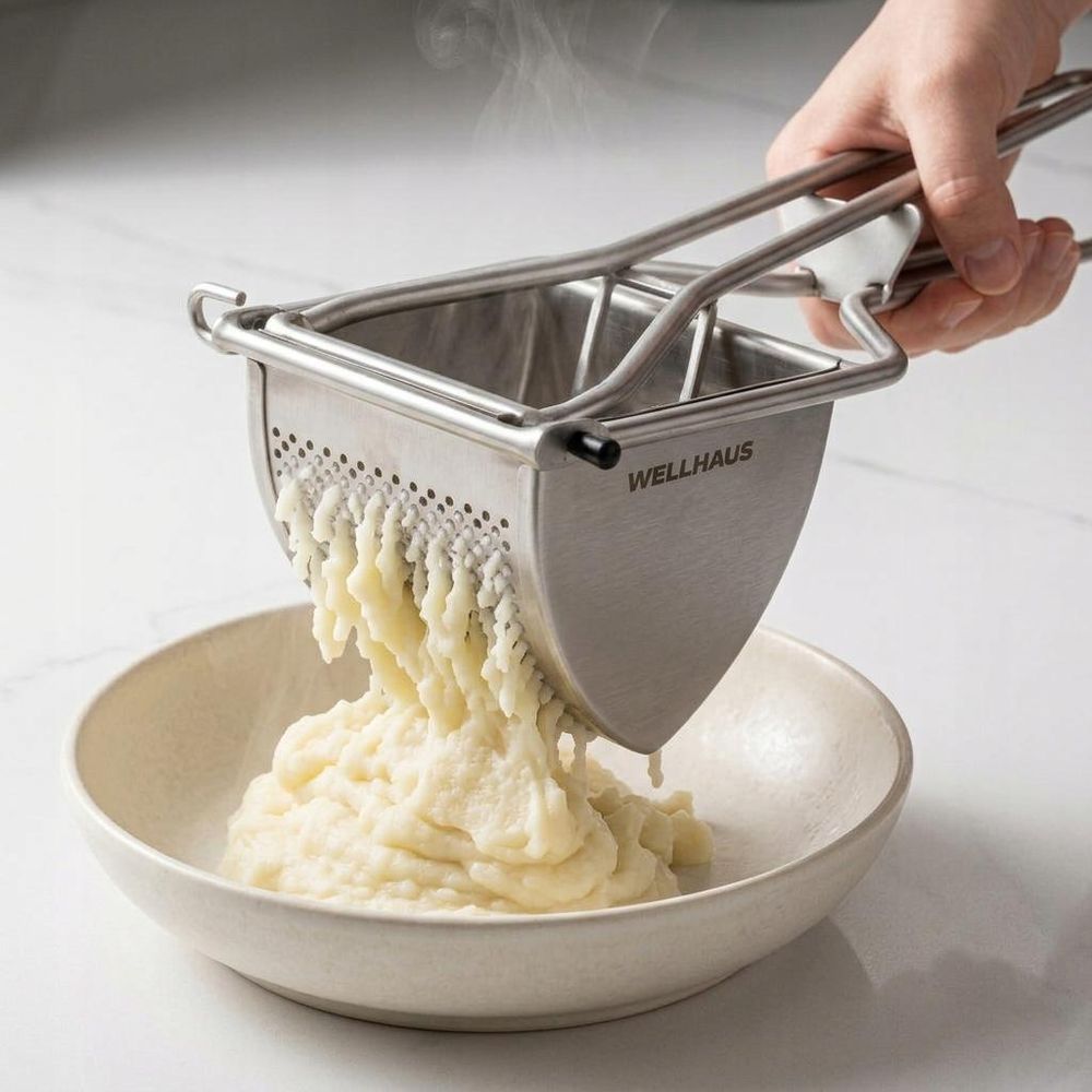 WELLHAUS Handkartoffelpresse aus Edelstahl