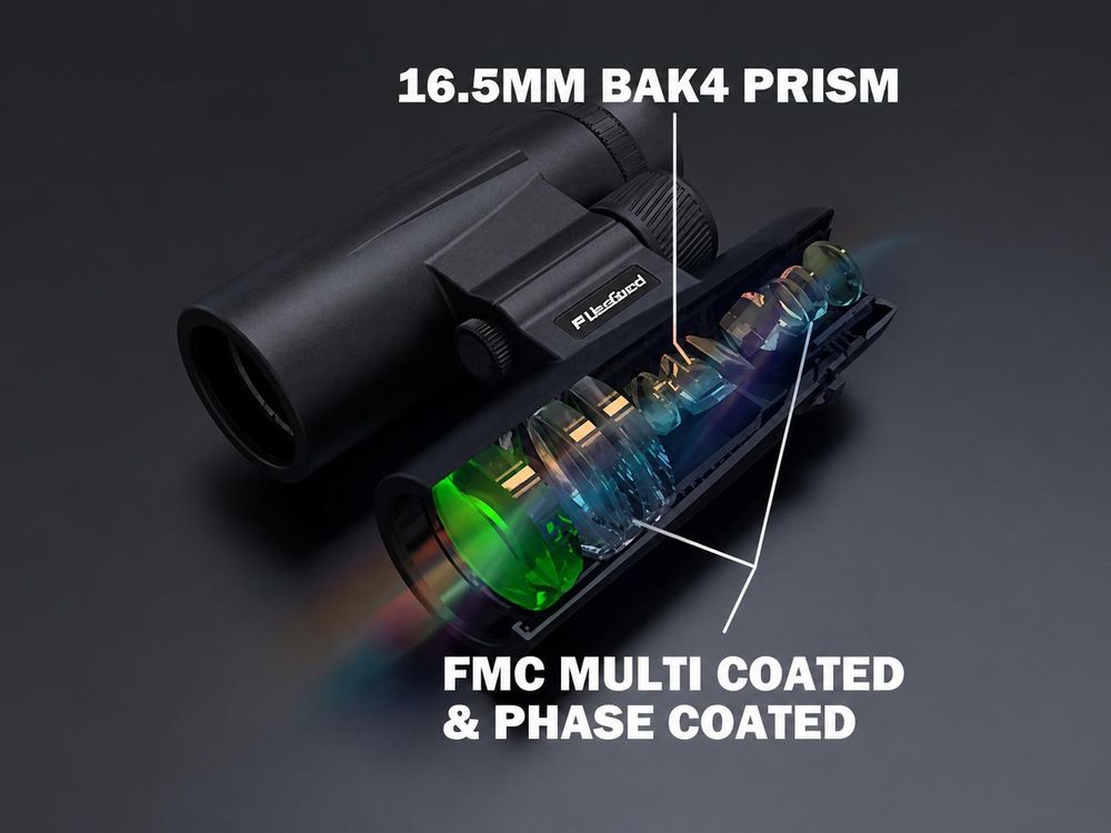 Fernglas 12x50 HD Kompakte Ferngläser wasserdicht für Vogelbeobachtung, Jagd, Wandern, Sightseeing, FMC-Linse Feldstecher