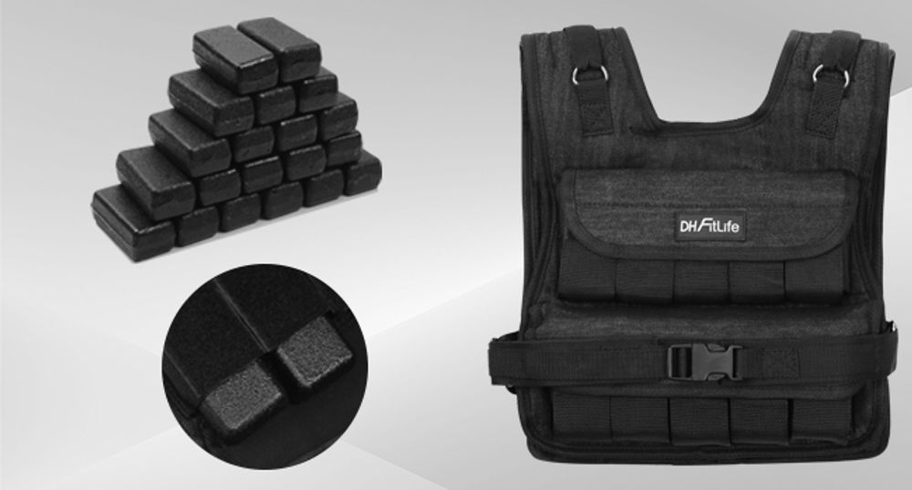 DH FitLife Gewichtsweste 10kg verstellbar - Kompakt & stabil für Muskelaufbau/Krafttraining, Lauf/Fitness (Damen/Herren) | Fitnessweste Trainingsweste