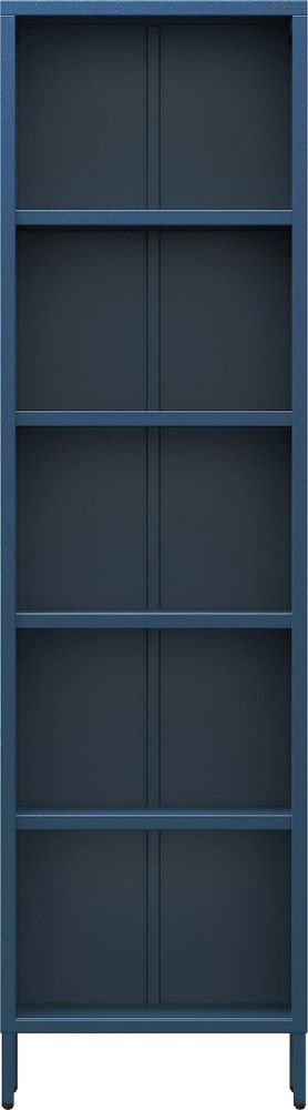 Jan Nowak Bücherregal Mario 4 höhenverstellbaren Einlegeböden (4x30 kg) und Wandmontage Metall Hochregal, 50 x 180 x 35 cm, Dunkelblau