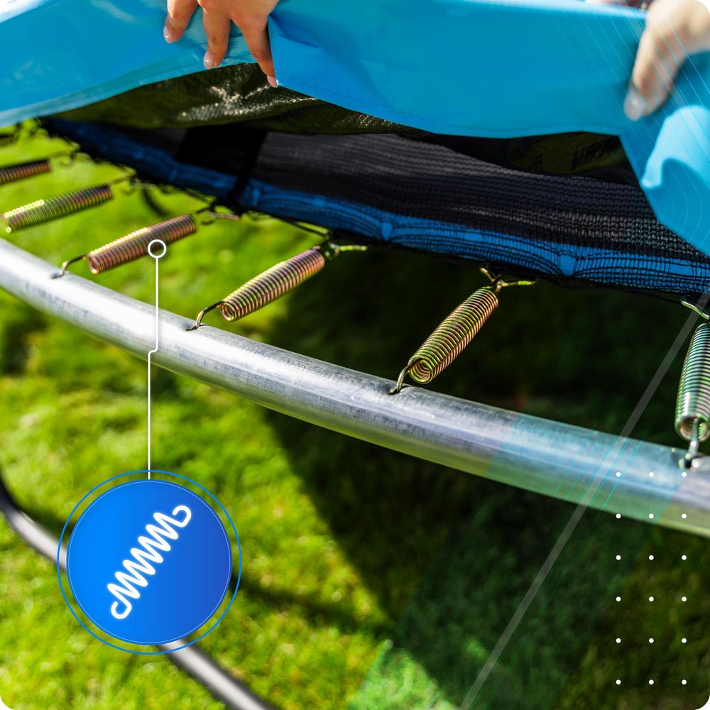 Thunder Gartentrampolin Ultra 427 cm 14 ft Innennetz 150 kg Blau Schwarz