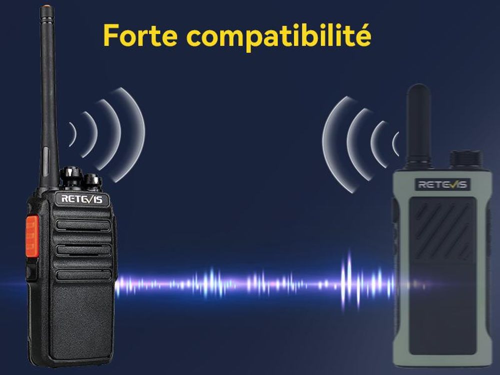 Retevis RT24 talkie walkie,Rechargeable,avec Oreillette et USB Base de Chargement, talkie walkie longue portée pour Randonnées, Camping (Noir, 1 Paire