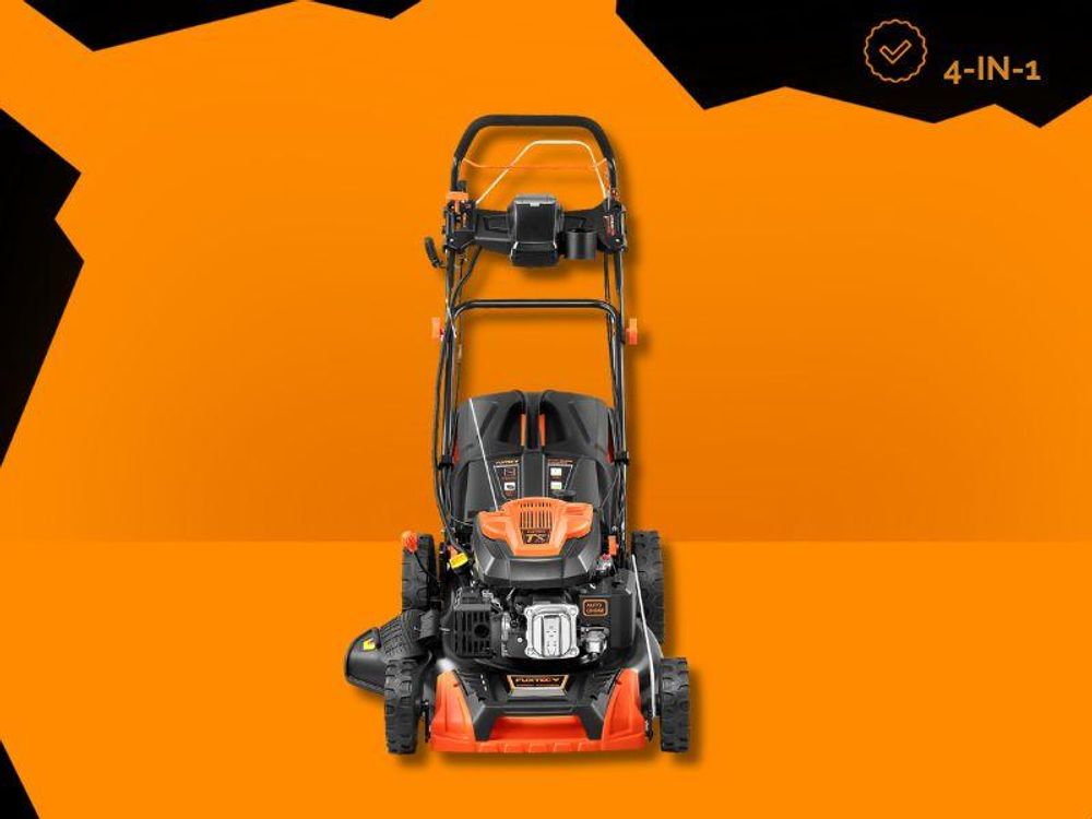 FUXTEC Benzin Rasenmäher FX-RM5196eSPRO  - 196ccm | 51cm | 6PS  | mit Antrieb + E-Start + FlexSpeed | 36kg | 60L | Seitenauswurf |ab 1001m²