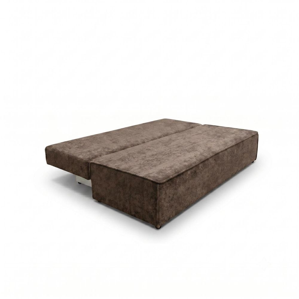 Schlafsofa FORANO 3-Sitzer mit Bettkasten, Sofa Couch mit Schlaffunktion Gästezimmer und Jugendzimmer weicher Bouclé-Plüschstoff Dunkelbraun