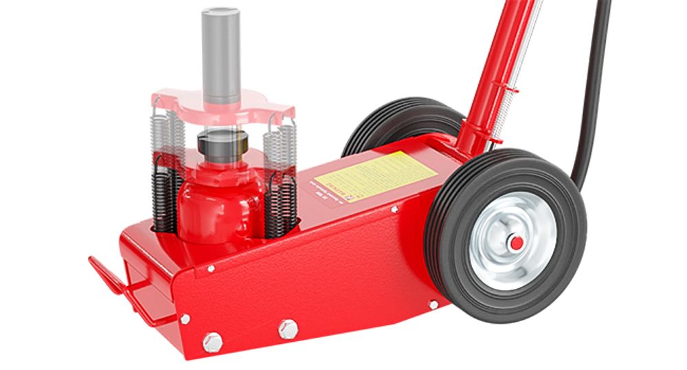 Wiltec Pneumatischer Rangierwagenheber 22 t, 245-535 mm, Fahrbar, mit Druckaufsätzen, Druckluft Wagenheber für Lkw Kfz und Werkstatt