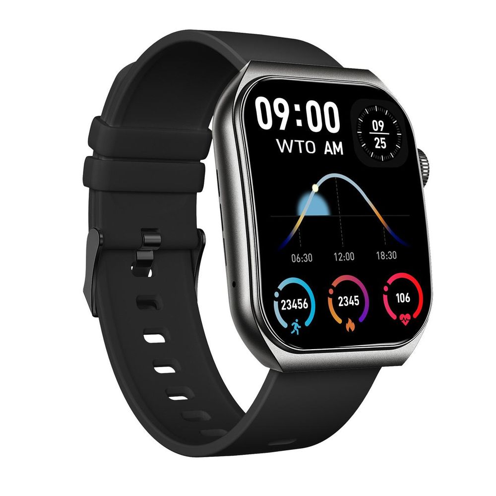 Forever, smartwatch de sport avec écran AMOLED 3D et appel Bluetooth Tiron, noir