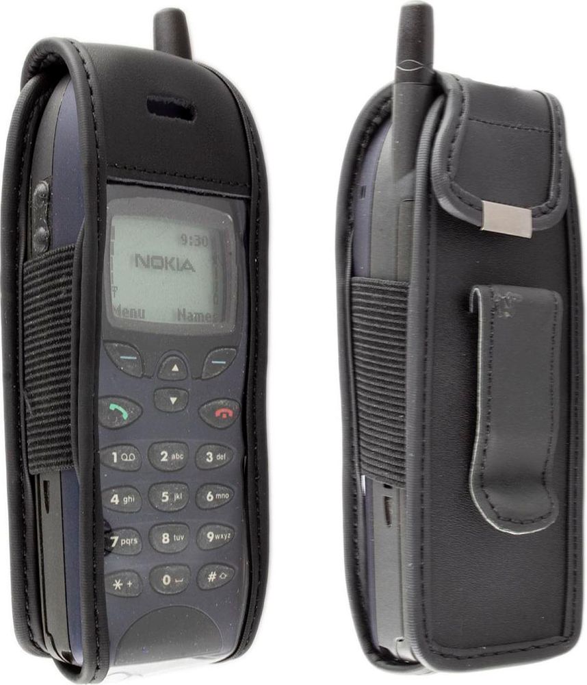 caseroxx Ledertasche mit Gürtelclip kompatibel mit Nokia 5110/6110/6150 aus Echtleder, Tasche mit Gürtelclip und Sichtfenster