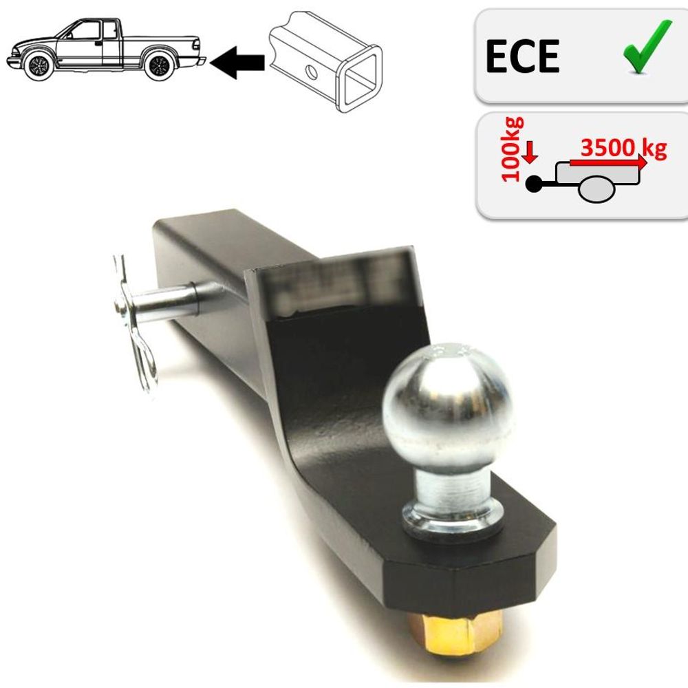 Adapter, 51x51 mm, für US-Normaufnahme 2", Anhängerkupplung, passend für US-Fahrzeuge