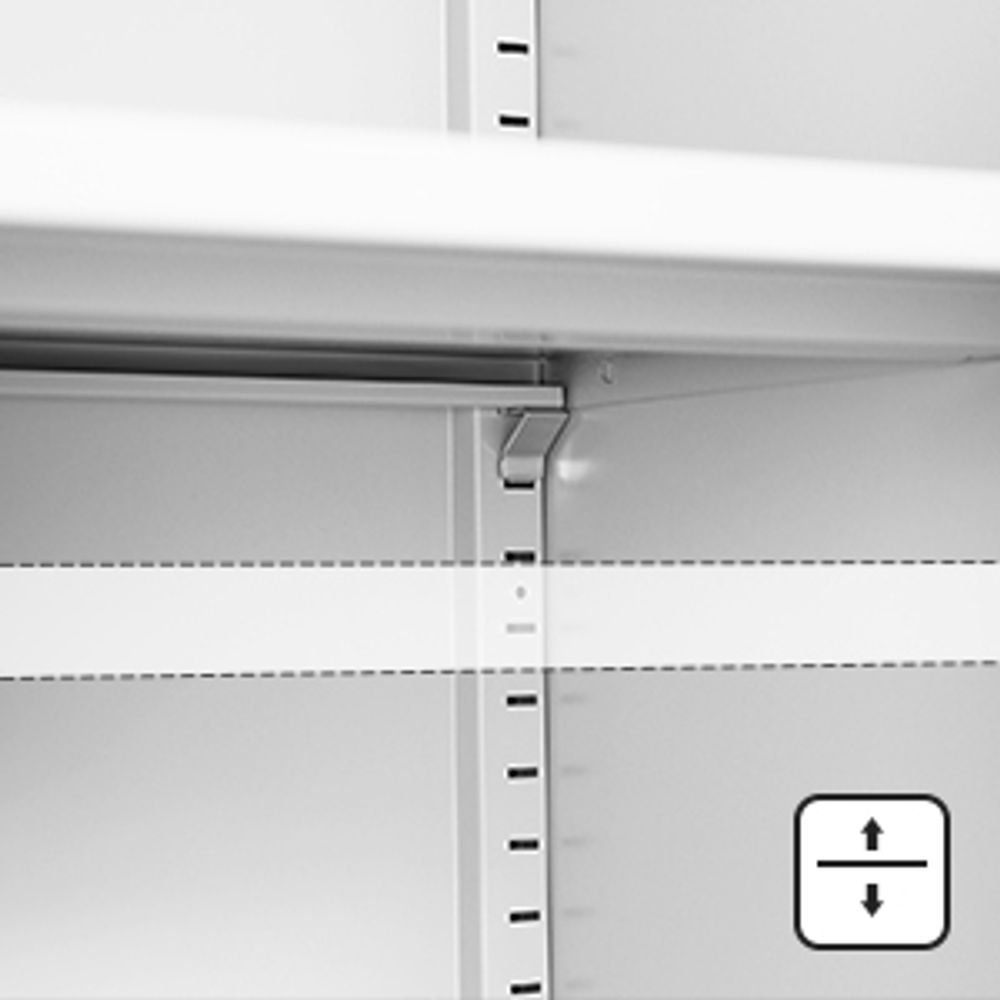 SONGMICS Aktenschrank mit 2 Türen, Büroschrank Office , Aufbewahrungsschrank aus Stahl, Metallschrank abschließbar 5 Ebenen, für Garage, Arbeitszimmer, stabil, grau OMC015G01