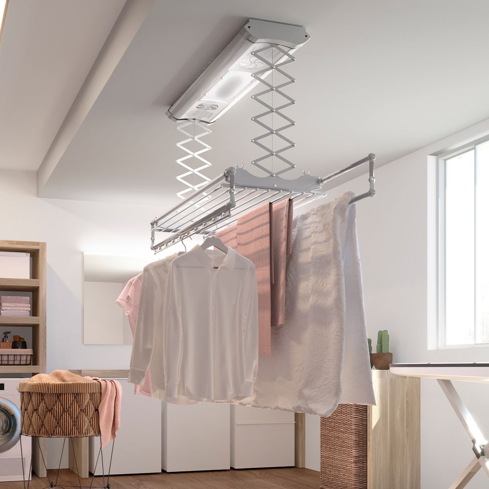 Stendibiancheria elettrico da soffitto Foxydry Air 160 Cm - Acciaio e Alluminio