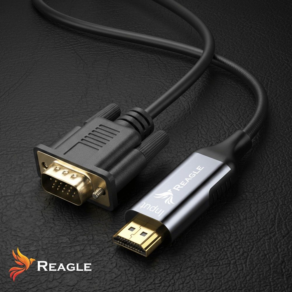 Reagle HDMI zu VGA Kabel 3M Adapter Konverter Full HD 1080p zu Monitor Unidirektionaler HDMI → VGA Betrieb