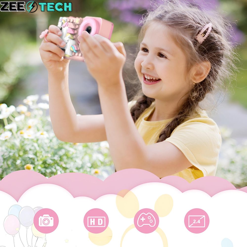 Digitale Kinderkamera 40Mp Selfie-Kamera Spiele + 32Gb Karte